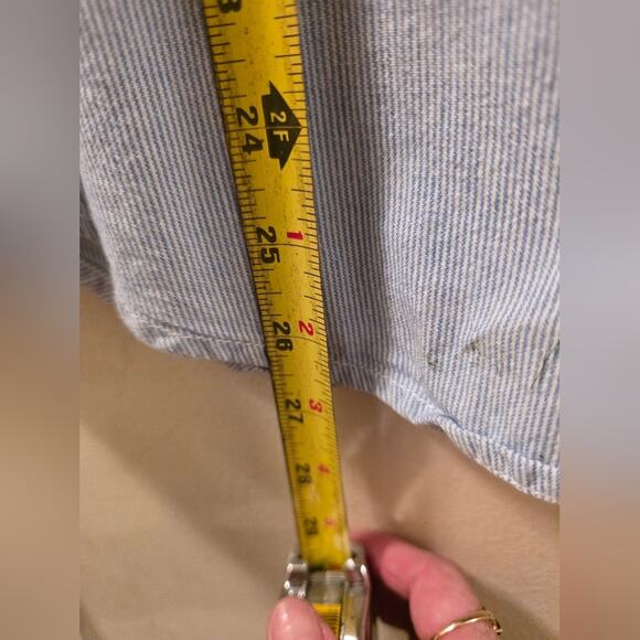 Vtg 90s Womens Floral Embroidered Stripped Denim Shirt Button Down Size M Boho - Picture 6 of 7